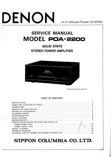 Service manuel instructions - manuel, d'instructions